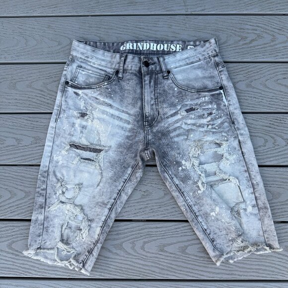 Grindhouse Denim Men's Shorts Size 30 Distressed Gray - Picture 1 of 9